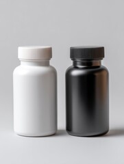 Pill Bottles: Minimalist Black and White Product Photography