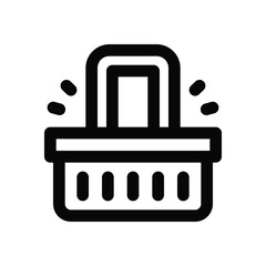 shopping basket line icon. Clean and minimalist vector icon for websites, mobile apps, presentations, and logos. Fully scalable and customizable for any project.