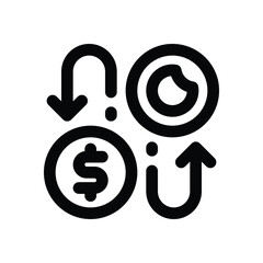 exchange line icon. Clean and minimalist vector icon for websites, mobile apps, presentations, and logos. Fully scalable and customizable for any project.