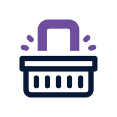 shopping basket duotone icon. Sleek and modern vector icon for websites, mobile apps, marketing materials, and corporate design. Fully scalable and ready to use.