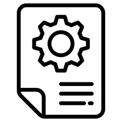  gear document line icon
