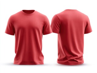 Crimson Crew Neck T-Shirt: Front and Back View Mockup