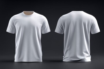 Blank White T-Shirt: Front and Back View, Minimalist Product Shot