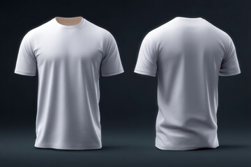 Classic White T-Shirt: Front and Back View, Minimalist Product Shot