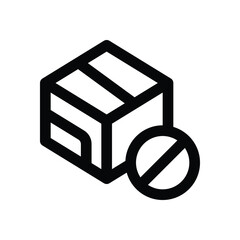 no delivery line icon. Clean and minimalist vector icon for websites, mobile apps, presentations, and logos. Fully scalable and customizable for any project.