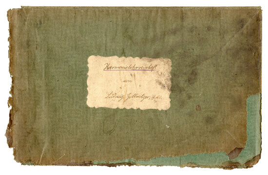 Harmonielehrreinheft Ludwig Gollwitzer Klasse 3, altes Schulheft um die Jahrhundertwende als historisches Schulmaterial und P&auml;dagogikgeschichte