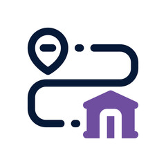 delivery route duotone icon. Sleek and modern vector icon for websites, mobile apps, marketing materials, and corporate design. Fully scalable and ready to use.