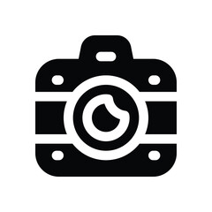 camera glyph icon. Strong and solid vector icon for websites, mobile interfaces, presentations, and visual branding. High quality and easy to edit.