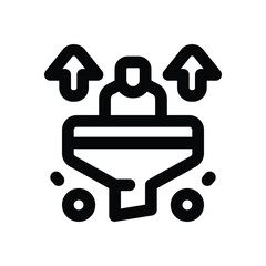 conversion rate line icon. Clean and minimalist vector icon for websites, mobile apps, presentations, and logos. Fully scalable and customizable for any project.