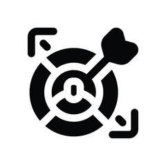 Fototapeta premium target audience glyph icon. Strong and solid vector icon for websites, mobile interfaces, presentations, and visual branding. High quality and easy to edit.