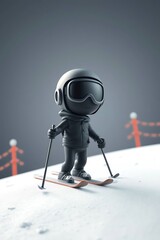 Snowboarder and Skier