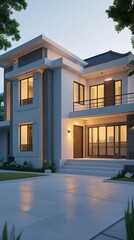 modern house in the morning