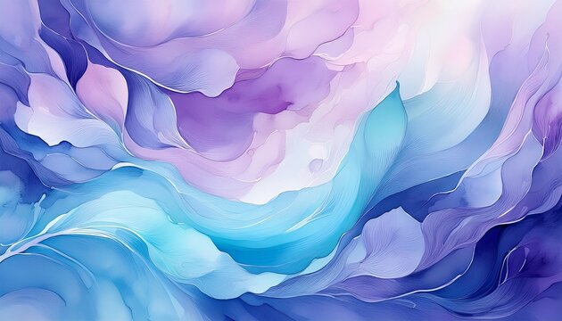 abstract watercolor background in soft blue and purple tones