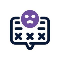 Fototapeta premium bad comment duotone icon. Sleek and modern vector icon for websites, mobile apps, marketing materials, and corporate design. Fully scalable and ready to use.