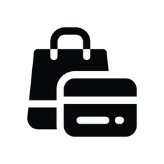 cashless payment glyph icon. Strong and solid vector icon for websites, mobile interfaces, presentations, and visual branding. High quality and easy to edit.