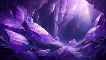 abstract purple crystal cave underground gemstone texture background