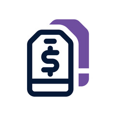price tag duotone icon. Sleek and modern vector icon for websites, mobile apps, marketing materials, and corporate design. Fully scalable and ready to use.
