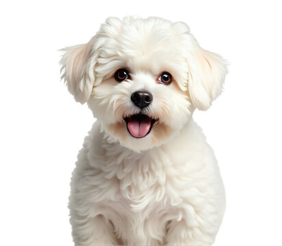 Portrait of a fluffy white dog