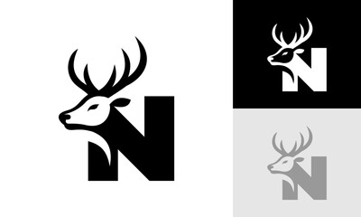 letter N deer logo