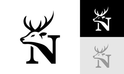 letter N deer logo