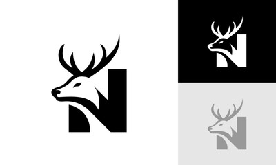 letter N deer logo