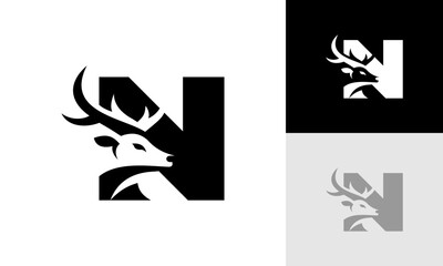 letter N deer logo