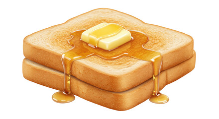 Isolated Golden Toast Stack Butter Honey Drizzle