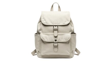 Isolated Neutral Canvas Backpack School Bag