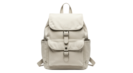 Isolated Neutral Canvas Backpack School Bag