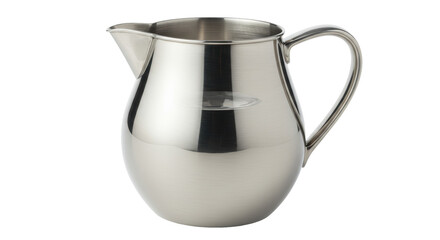 Isolated Shiny Stainless Steel Cream Pitcher