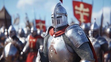 Fototapeta premium Epic biblical battle with knights and chariots