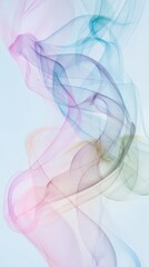 Ethereal Flowing Abstract Smoke in Pastel Shades with Soft Swirls and Gentle Movement on a Light Background for Artistic and Design Use
