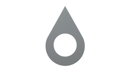 Isolated Water Drop Shape Grey