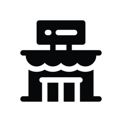 Fototapeta premium supermarket glyph icon. Strong and solid vector icon for websites, mobile interfaces, presentations, and visual branding. High quality and easy to edit.