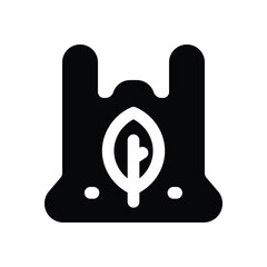 plastic bag glyph icon. Strong and solid vector icon for websites, mobile interfaces, presentations, and visual branding. High quality and easy to edit.