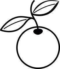 beach plum line art on transparent background.