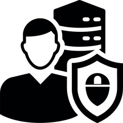 Data protection icon silhouette on transparent background