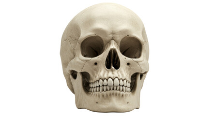 Isolated Detailed Human Skull Front View