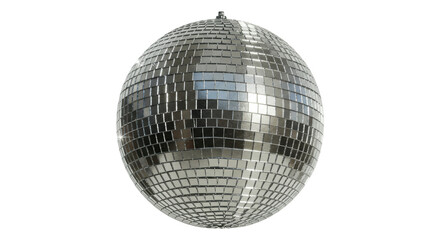 Isolated Sparkling Disco Ball with Mirrored Tiles