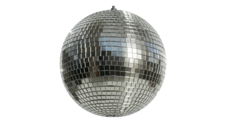 Isolated Sparkling Disco Ball with Mirrored Tiles