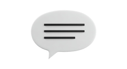 Isolated Speech Bubble with Lines Symbolizing Text