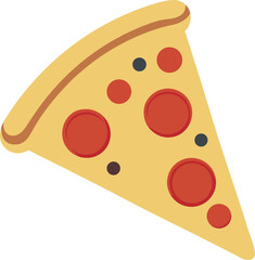 Pizza Slice Icon - Classic Fast Food Symbol on transparent background