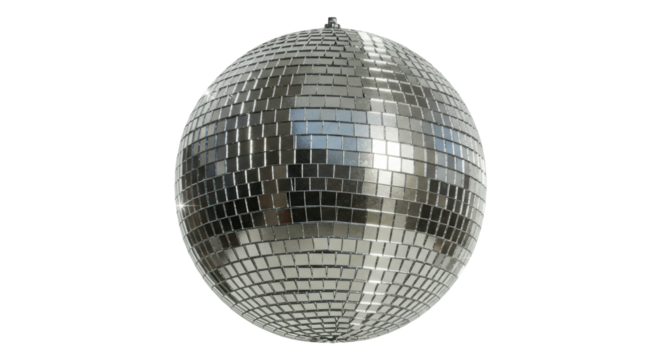 Isolated Sparkling Disco Ball with Mirrored Tiles
