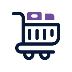 Fototapeta premium shopping cart duotone icon. Sleek and modern vector icon for websites, mobile apps, marketing materials, and corporate design. Fully scalable and ready to use.