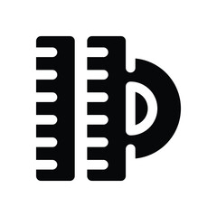 ruler glyph icon. Strong and solid vector icon for websites, mobile interfaces, presentations, and visual branding. High quality and easy to edit.
