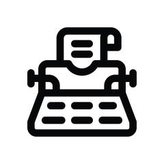 typerwriter line icon. Clean and minimalist vector icon for websites, mobile apps, presentations, and logos. Fully scalable and customizable for any project.