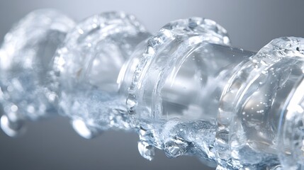 Crystal Clear Water Flowing Through Glass Pipes