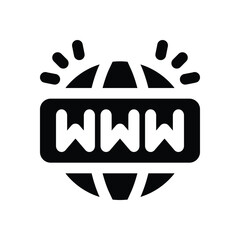 internet glyph icon. Strong and solid vector icon for websites, mobile interfaces, presentations, and visual branding. High quality and easy to edit.