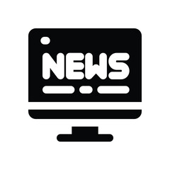 news glyph icon. Strong and solid vector icon for websites, mobile interfaces, presentations, and visual branding. High quality and easy to edit.