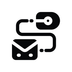 email glyph icon. Strong and solid vector icon for websites, mobile interfaces, presentations, and visual branding. High quality and easy to edit.